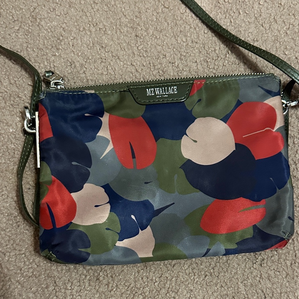 MZ Wallace Floral Crossbody Bag in Red, Blue, and Green